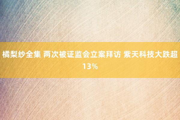 橘梨纱全集 两次被证监会立案拜访 紫天科技大跌超13%