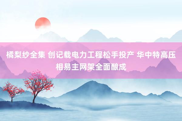 橘梨纱全集 创记载电力工程松手投产 华中特高压相易主网架全面酿成