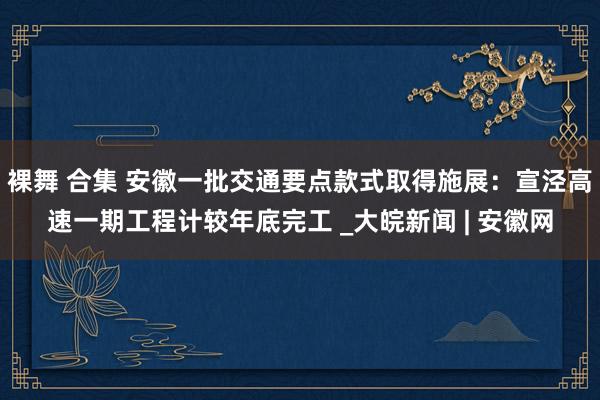 裸舞 合集 安徽一批交通要点款式取得施展：宣泾高速一期工程计较年底完工 _大皖新闻 | 安徽网