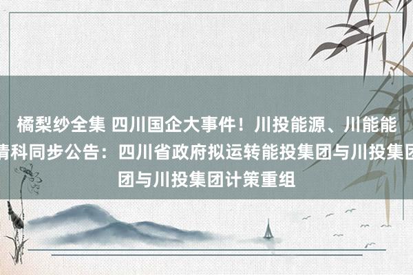 橘梨纱全集 四川国企大事件！川投能源、川能能源、华海清科同步公告：四川省政府拟运转能投集团与川投集团计策重组