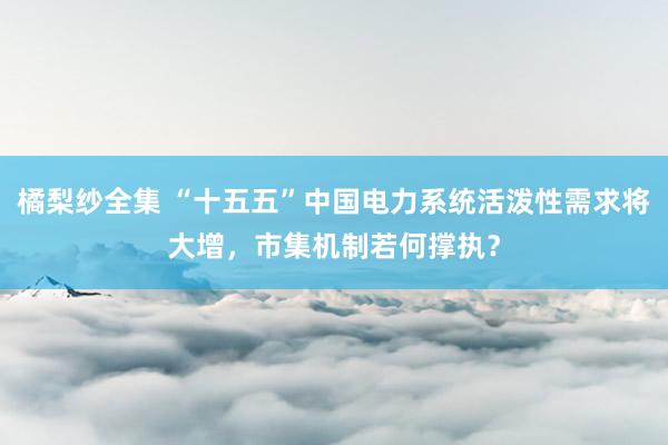 橘梨纱全集 “十五五”中国电力系统活泼性需求将大增，市集机制若何撑执？