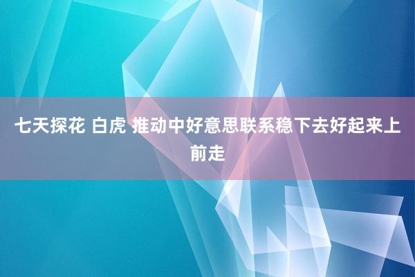 七天探花 白虎 推动中好意思联系稳下去好起来上前走