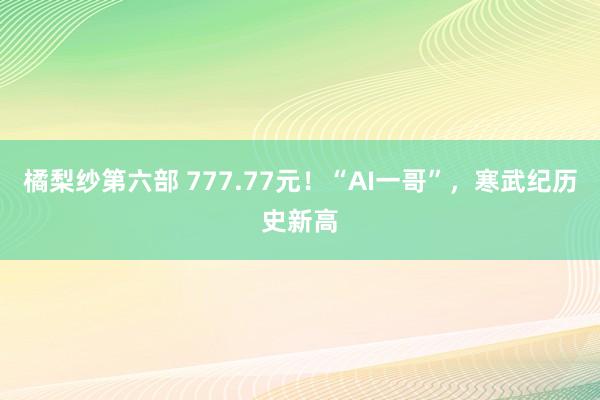 橘梨纱第六部 777.77元！“AI一哥”，寒武纪历史新高