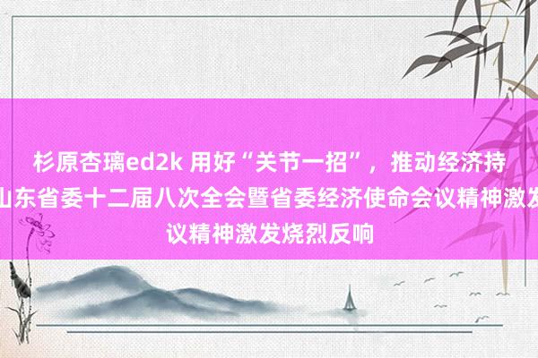 杉原杏璃ed2k 用好“关节一招”，推动经济持续向好！山东省委十二届八次全会暨省委经济使命会议精神激发烧烈反响